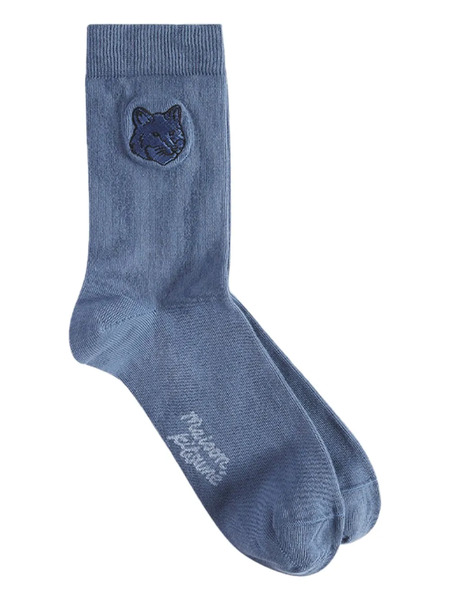  Maison Kitsuné Fox Head Socks - Blue 