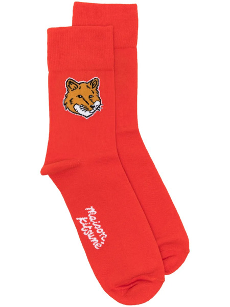  Maison Kitsuné Fox Head Socks - Orange 