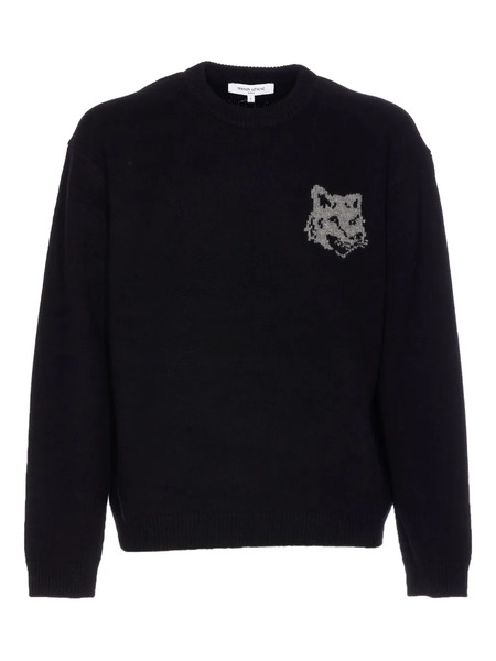  Maison Kitsuné Fox-head Sweater - Black 