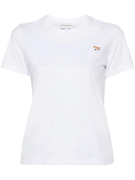  Maison Kitsuné Fox-motif Cotton T-shirt - White 