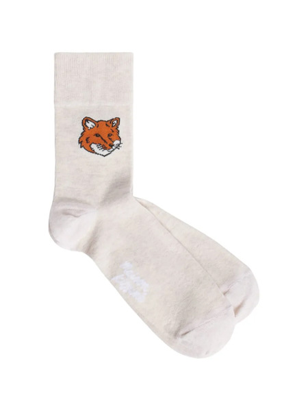  Maison Kitsuné Fox-motif Socks - Neutrals 