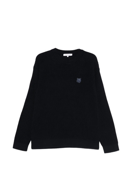  Maison Kitsuné Fox-patch Crew-neck Sweater - Blue 
