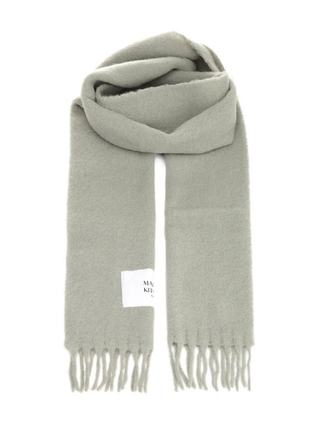  Maison Kitsuné Fringed Label Scarf - Grey 