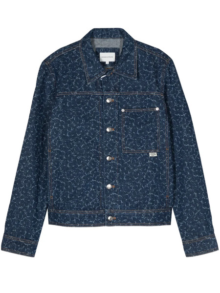  Maison Kitsuné Geometric-patterned Denim Jacket - Blue 