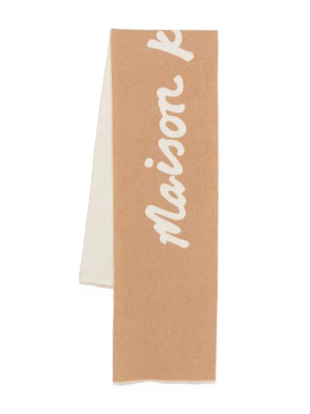  Maison Kitsuné Handwriting Scarf - Brown 