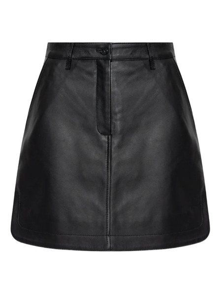  Maison Kitsuné Leather Skirt - Black 