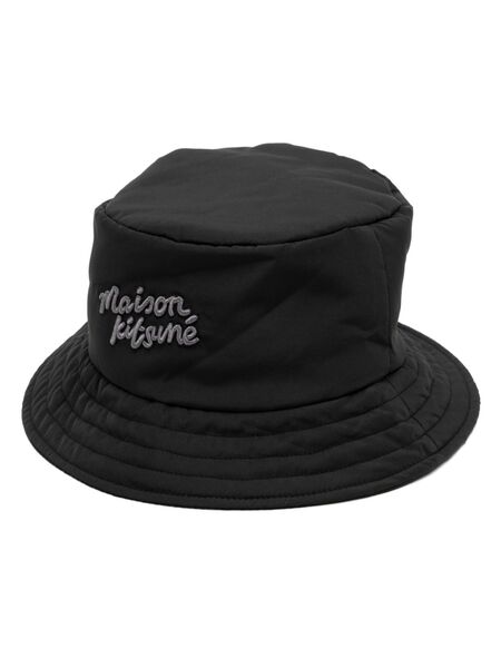  Maison Kitsuné Logo-embroidered Bucket Hat - Black 