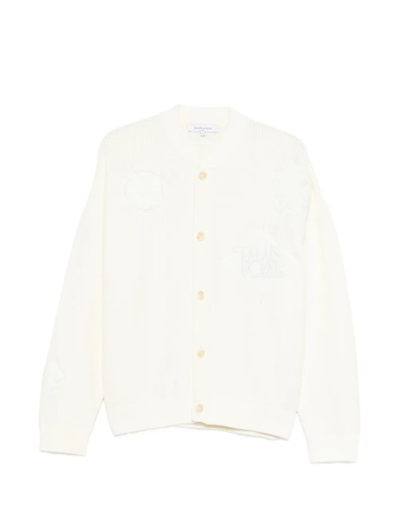  Maison Kitsuné Logo-embroidered Cardigan - Neutrals 