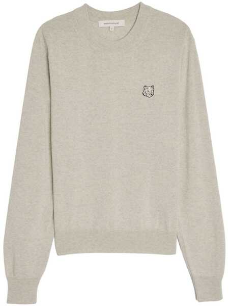  Maison Kitsuné Logo-embroidered Merino Jumper - Neutrals 
