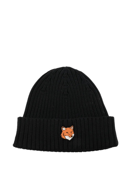  Maison Kitsuné Logo-patch Beanie - Black 
