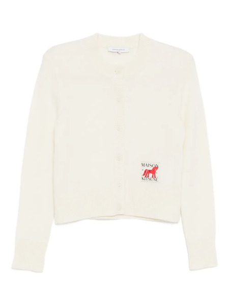  Maison Kitsuné Logo-patch Button-up Cardigan - Neutrals 