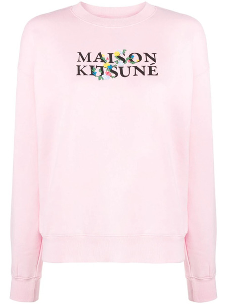  Maison Kitsuné Logo-print Cotton Sweatshirt - Pink 