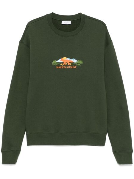  Maison Kitsuné Outdoor Profile Fox Sweatshirt - Green 
