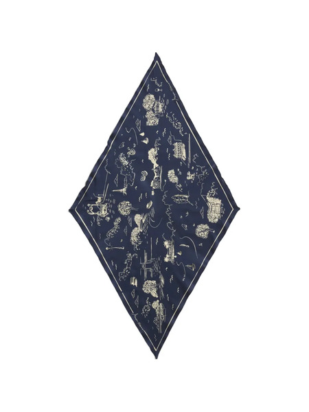  Maison Kitsuné Parisian Map Scarf - Blue 