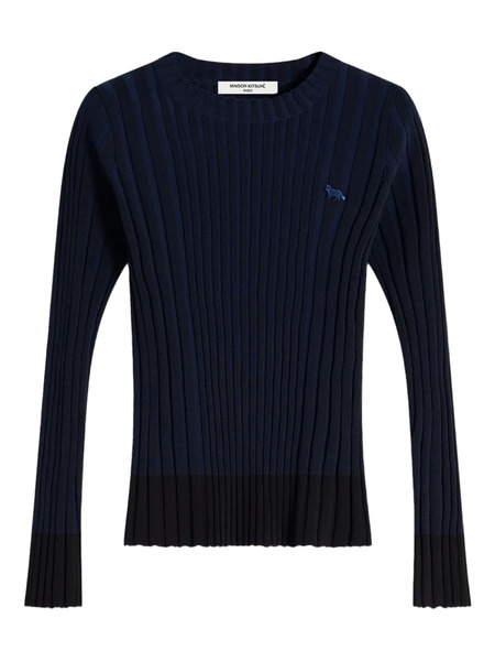  Maison Kitsuné Ribbed Long-sleeve Sweater - Blue 