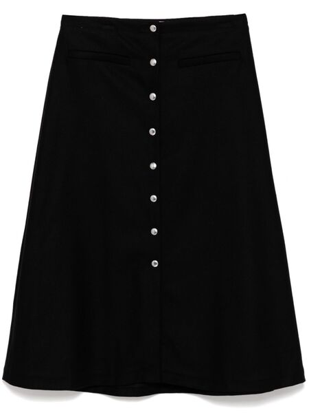  Maison Kitsuné Snaps Midi Skirt - Black 
