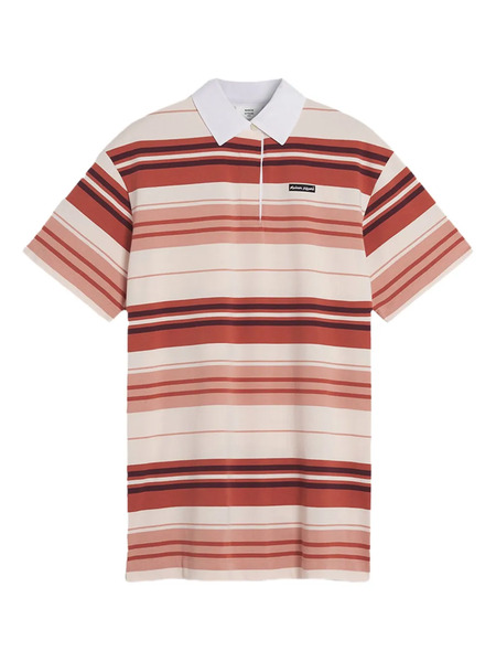  Maison Kitsuné Striped Polo Mini Dress - Pink 