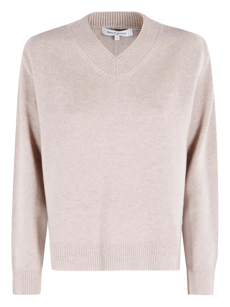  Maison Kitsuné V-neck Merino-wool Sweater - Neutrals 