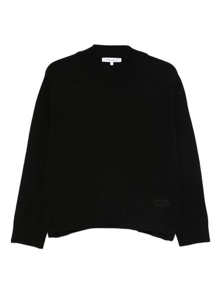  Maison Kitsuné V-neck Wool Sweater - Black 