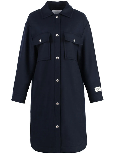  Maison Kitsuné Wool Coat - Blue 