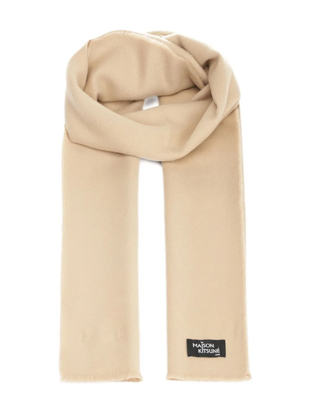  Maison Kitsuné Wool Frayed Scarf - Neutrals 