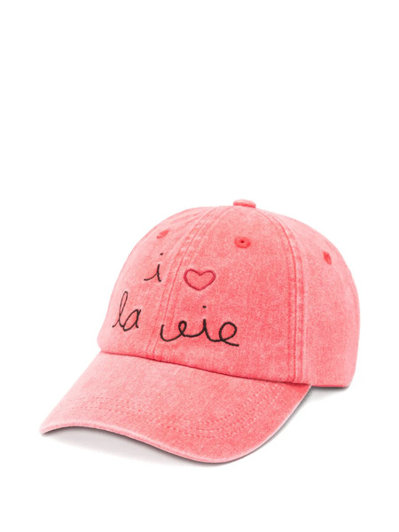  Maison Labiche Beaumont Embroidery Cap - Red 