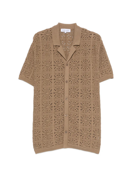  Maison Labiche Beuret Mosaic Openwork Buttoned Shirt - Brown 