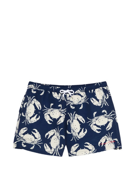  Maison Labiche Crab-print Swim Shorts - Blue 