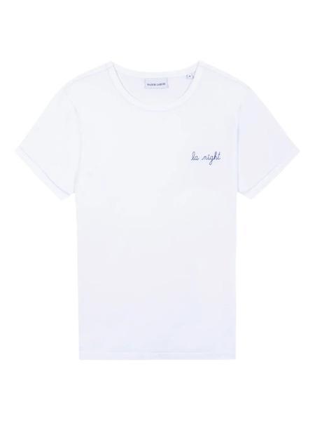  Maison Labiche Embroidered Script T-shirt - White 