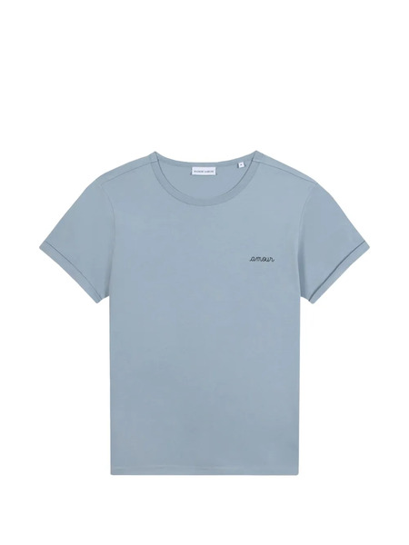  Maison Labiche Lettering-embroidered Short-sleeve T-shirt - Blue 