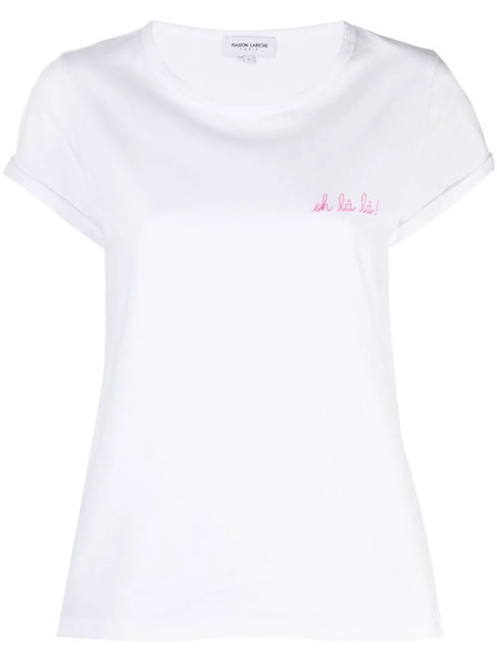  Maison Labiche Oh La La Slogan Cotton T-shirt - White 