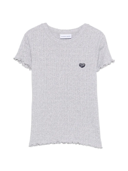  Maison Labiche Ruffled Logo-patch T-shirt - Grey 