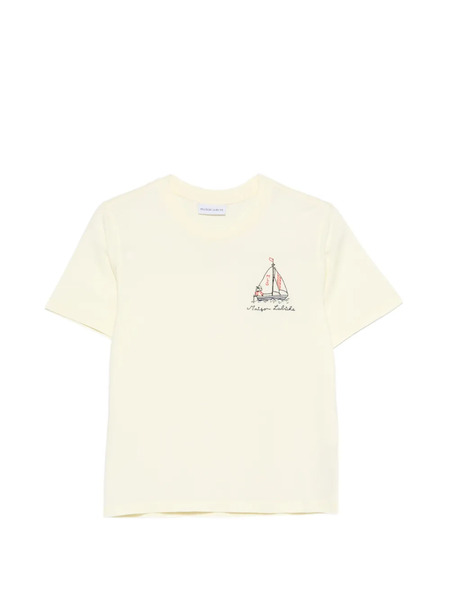  Maison Labiche Sailboat-embroidery T-shirt - Neutrals 