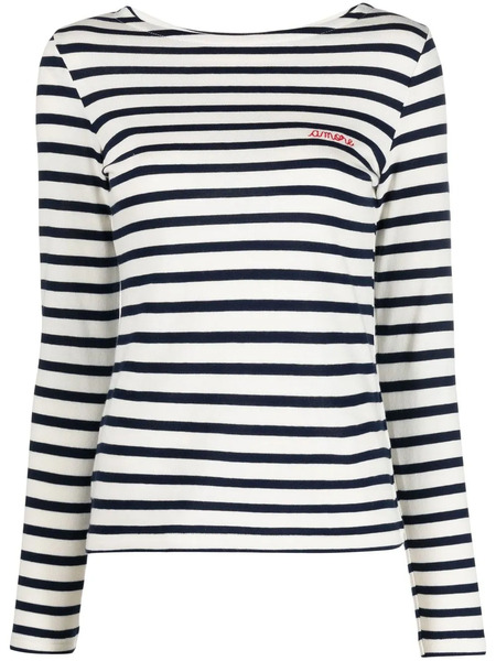  Maison Labiche Stripe-pattern Sweatshirt - White 