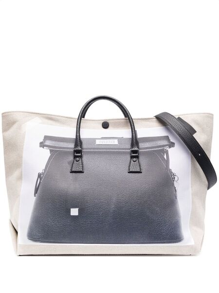  Maison Margiela 5ac Trompe-l'oeil Tote Bag - Neutrals 