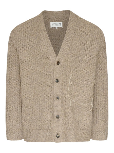 Maison Margiela Button-up Textured Cardigan - Neutrals 