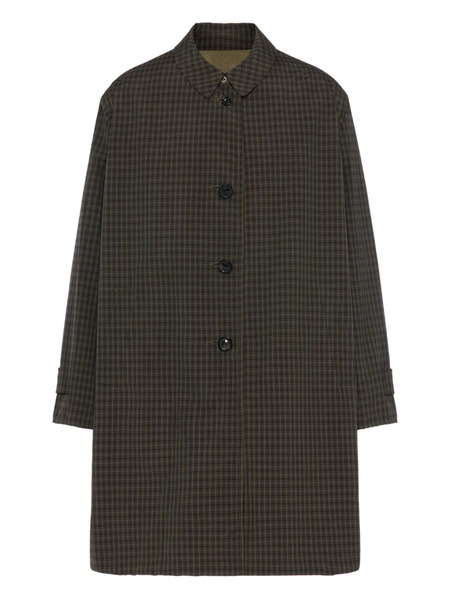  Maison Margiela Buttoned Check Trench Coat - Brown 