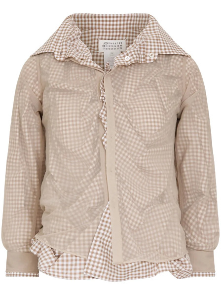  Maison Margiela Checked Cotton Shirt - Neutrals 
