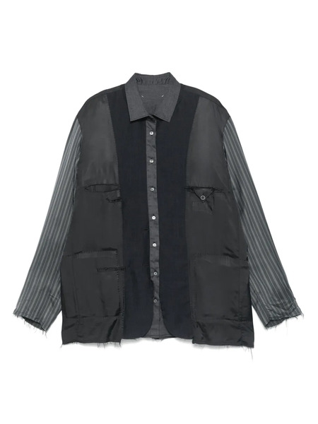  Maison Margiela Contrast-sleeves Jacket - Blue 