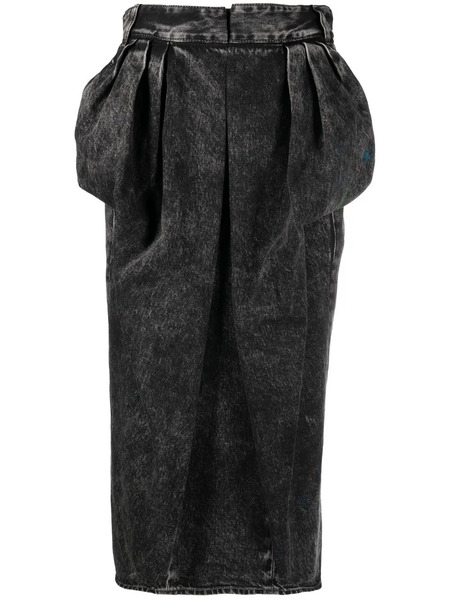  Maison Margiela Denim Midi Skirt - Black 