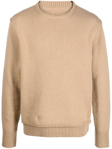  Maison Margiela Elbow-patch Knitted Jumper - Neutrals 