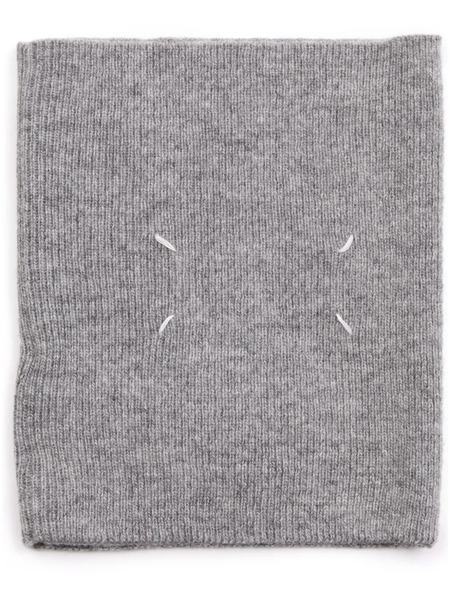 Maison Margiela Four-stitch Wool Scarf - Grey 
