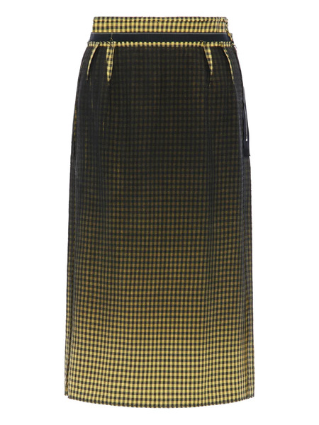  Maison Margiela Gingham-pattern Mid Skirt - Black 