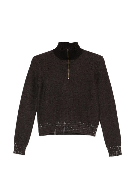  Maison Margiela Half-zip Sweater - Brown 