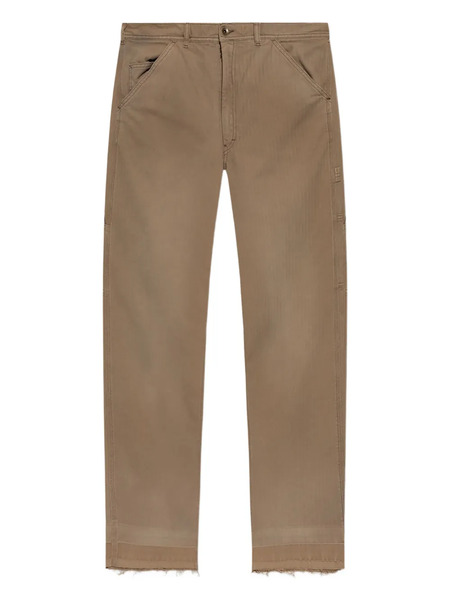  Maison Margiela Herringbone Frayed Trousers - Neutrals 
