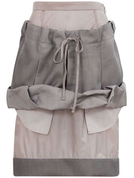  Maison Margiela Layered Mohair-wool Skirt - Grey 