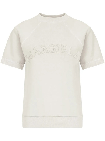  Maison Margiela Logo-print Cotton Sweatshirt - Neutrals 