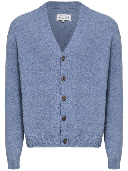  Maison Margiela Mélange-effect Cardigan - Blue 