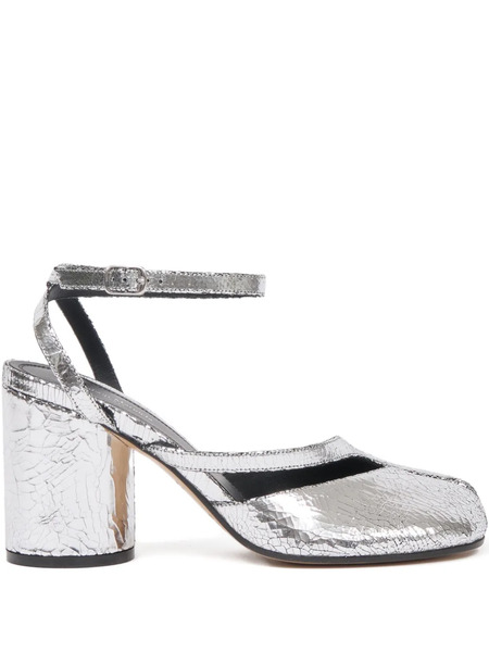  Maison Margiela 80mm Leather Pumps - Silver 