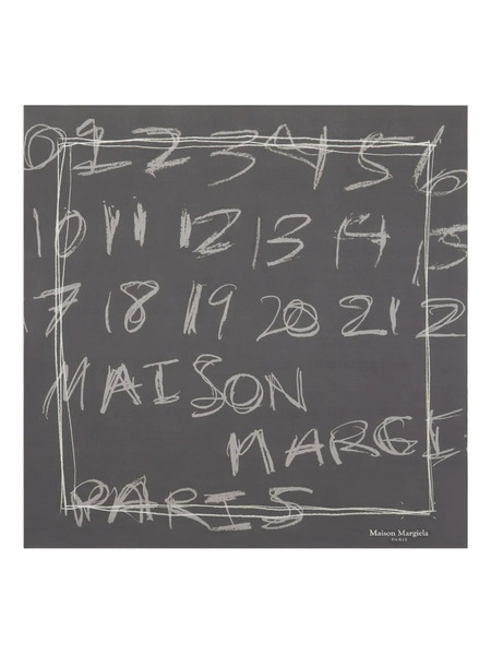  Maison Margiela Numbers-print Neckerchief - Grey 